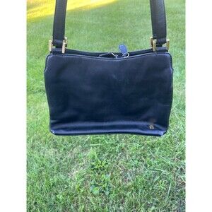 Etienne Aigner Genuine 100% Cowhide Leather Black Shoulder Handbag Purse